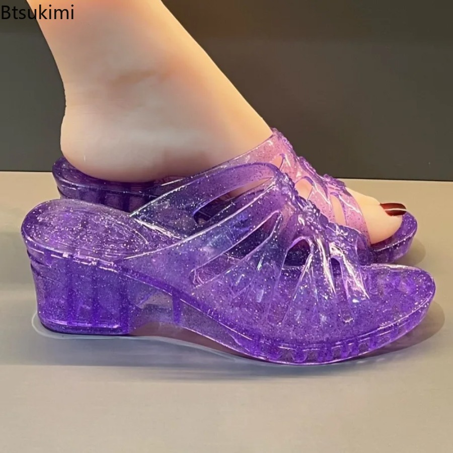 Jelly Sandal Women - Yeni yaz kadın terlikleri takozlar sandalet