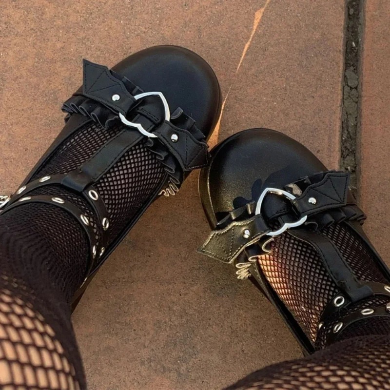 Mary Jane Shoes - Yeni Tatlı Kalp Toka Takozlar Mary
