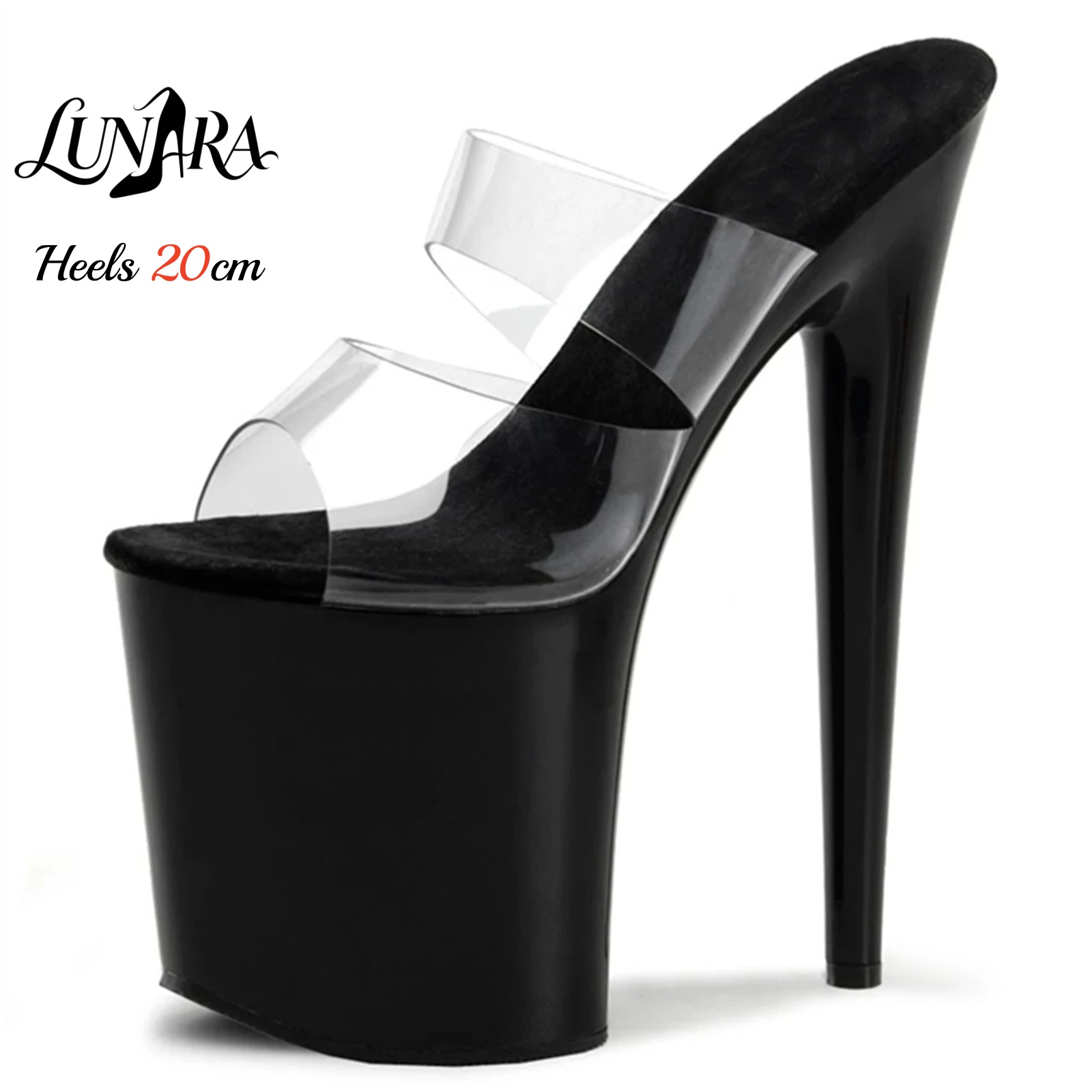 Clear Strap Heel - 20 cm Şeffaf PVC Askılı Ultra