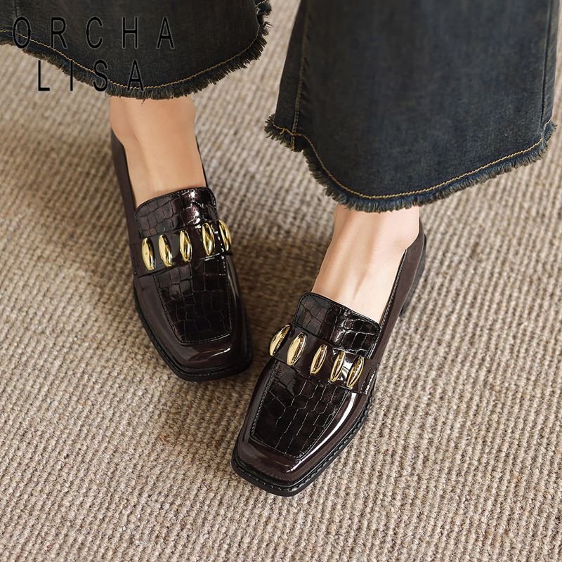 Women'S Shoes Extended Sizes - ORCHA LISA Moda Parlak Kadın Flats
