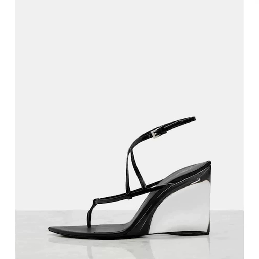 Clear Strap Heel - Kadınlar için Patent Deri Şeffaf Dolgu