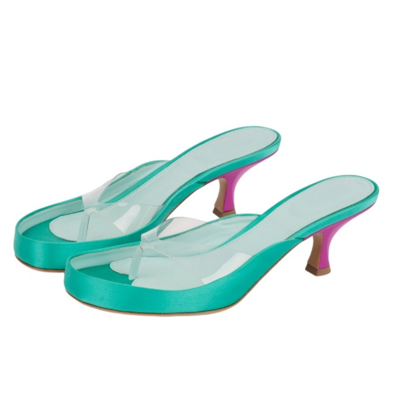 Clear Strap Heel - Şeffaf PVC Kayışlı Kedi Topuklu Terlik
