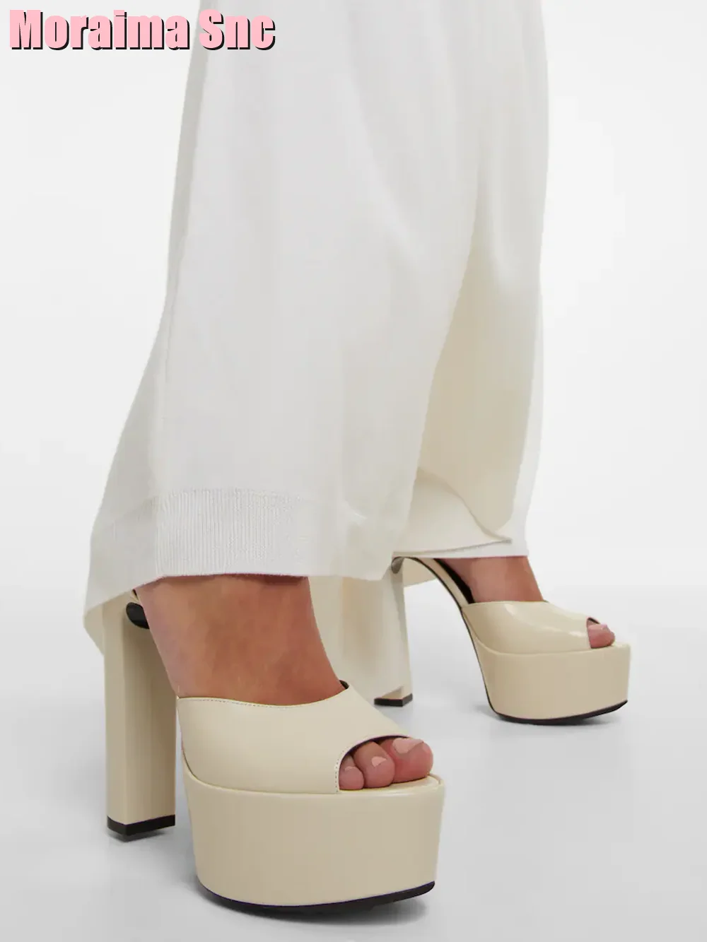 Women'S Shoes Peep Toe - Peep Toe platformu Patent deri sandalet