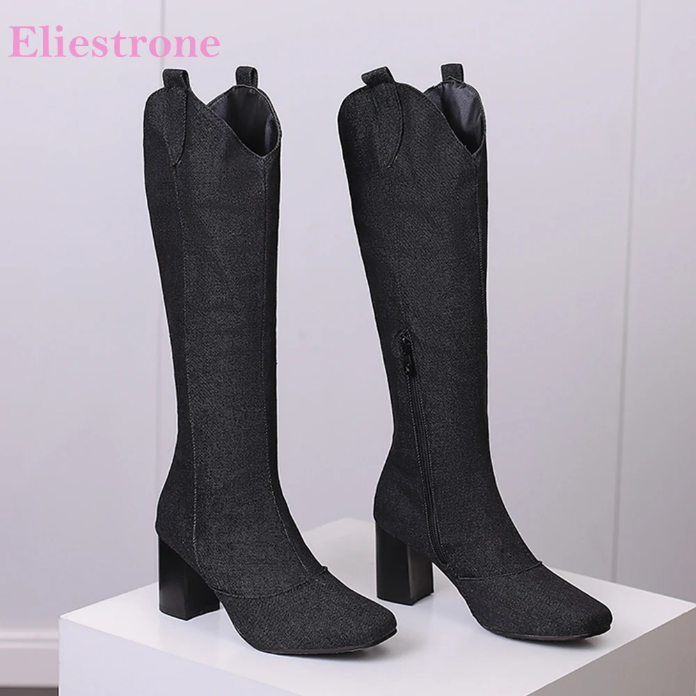 Women'S Shoes In Size 12 - Yeni Kış Siyah Mavi Kadın Diz