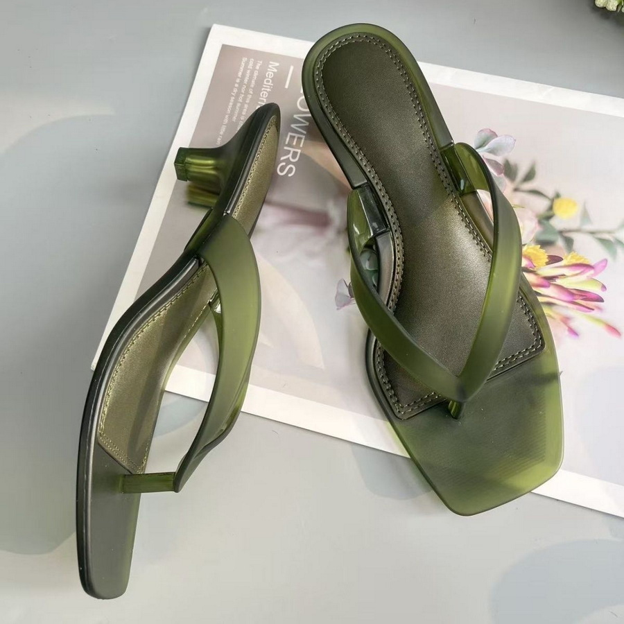 Jelly Sandal Women - Kore Malı Sessiz Tonlu Zeytin Yeşili