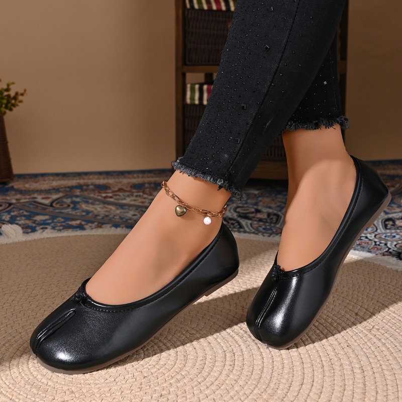 Women Shoes Jeans - Kadınlar İçin Rahat Deri Babetler, Yarım