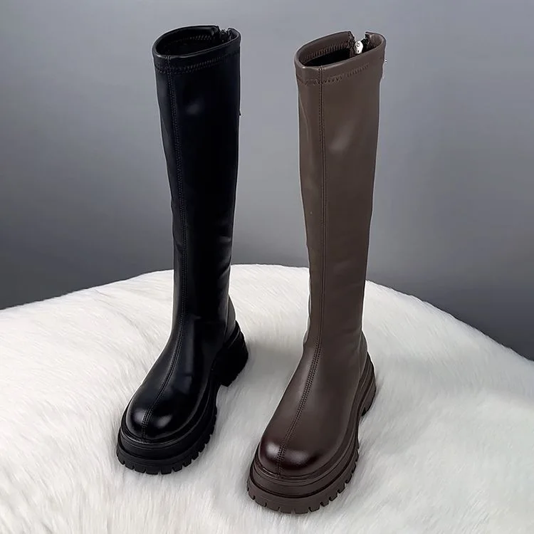 Knee High Boots Women - Siyah Uzun Çizmeler Kadınların Sezonunun En