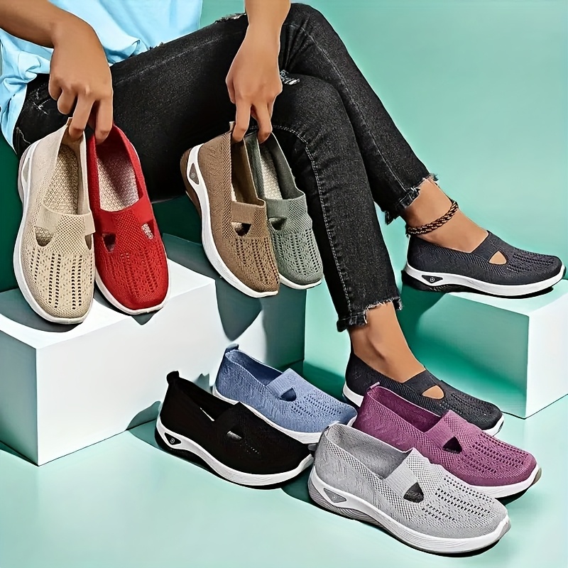 Women'S Shoes With Arch Support - Kadın İlkbahar Yaz Örgü Slip-On Spor