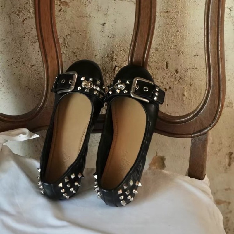 Mary Jane Shoes - Bolt Yuvarlak Başlı Tek Ayakkabı Kadın