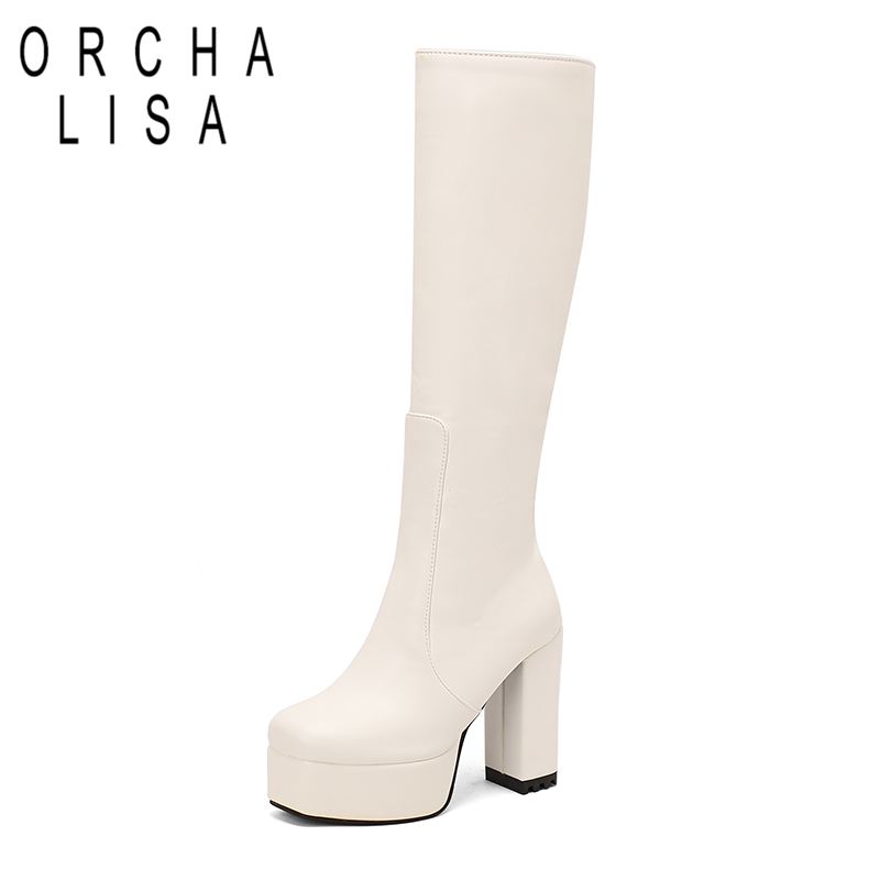 Women'S Shoes Extended Sizes - ORCHALISA Glam Bayan Diz Üstü Çizme