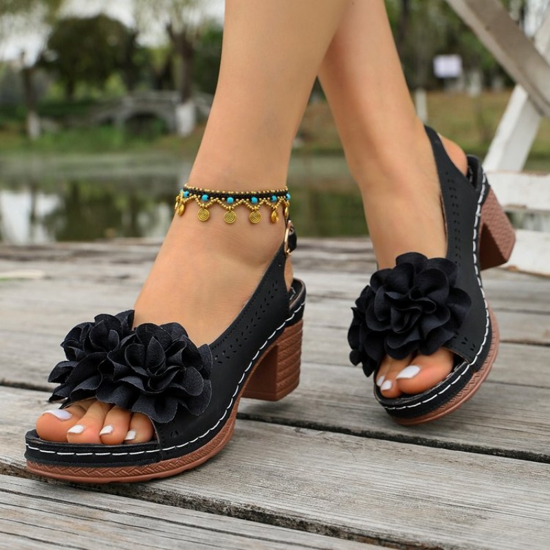 Vintage Çiçek Desenli Peep Toe - Women'S Shoes Peep Toe incelemesi ve fiyatı