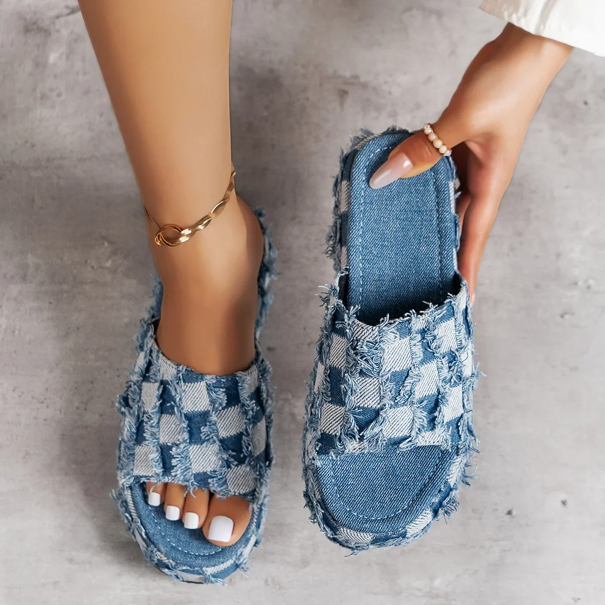 Yeni kadın Denim slaytlar yaz  - Women Shoes Jeans incelemesi ve fiyatı