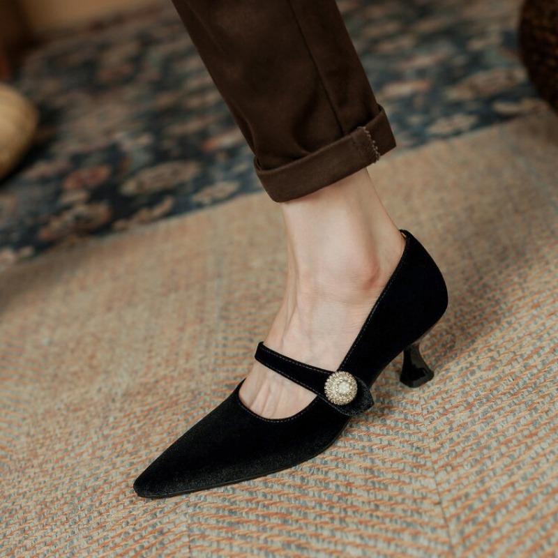 Şarap Kırmızısı Sivri Burun Ma - Mary Jane Shoes incelemesi ve fiyatı