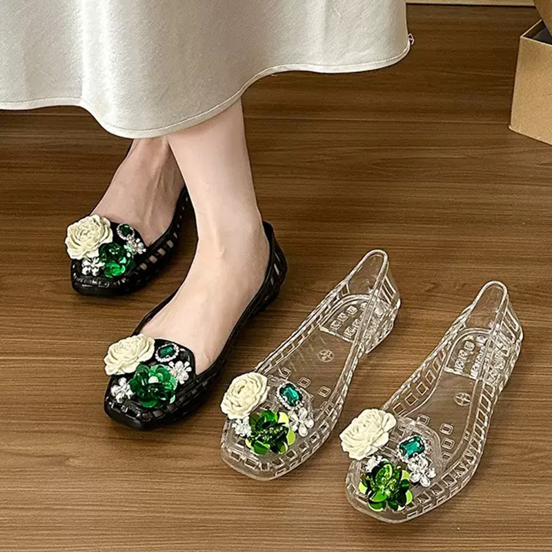 Lüks Büyük Yapay Elmas Çiçekli - Jelly Sandal Women incelemesi ve fiyatı