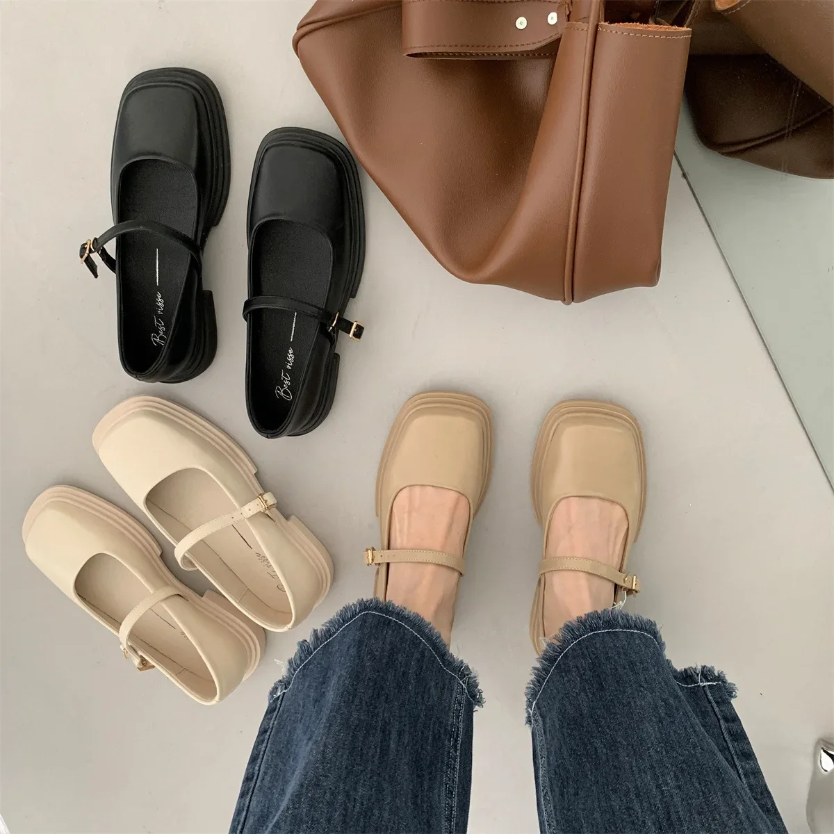 İlkbahar sonbahar yeni Mary Ja - Mary Jane Shoes incelemesi ve fiyatı
