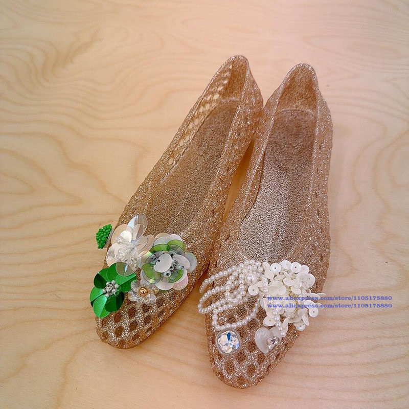Simli Altın Rengi Oyuk Jöle Dü - Jelly Sandal Women incelemesi ve fiyatı