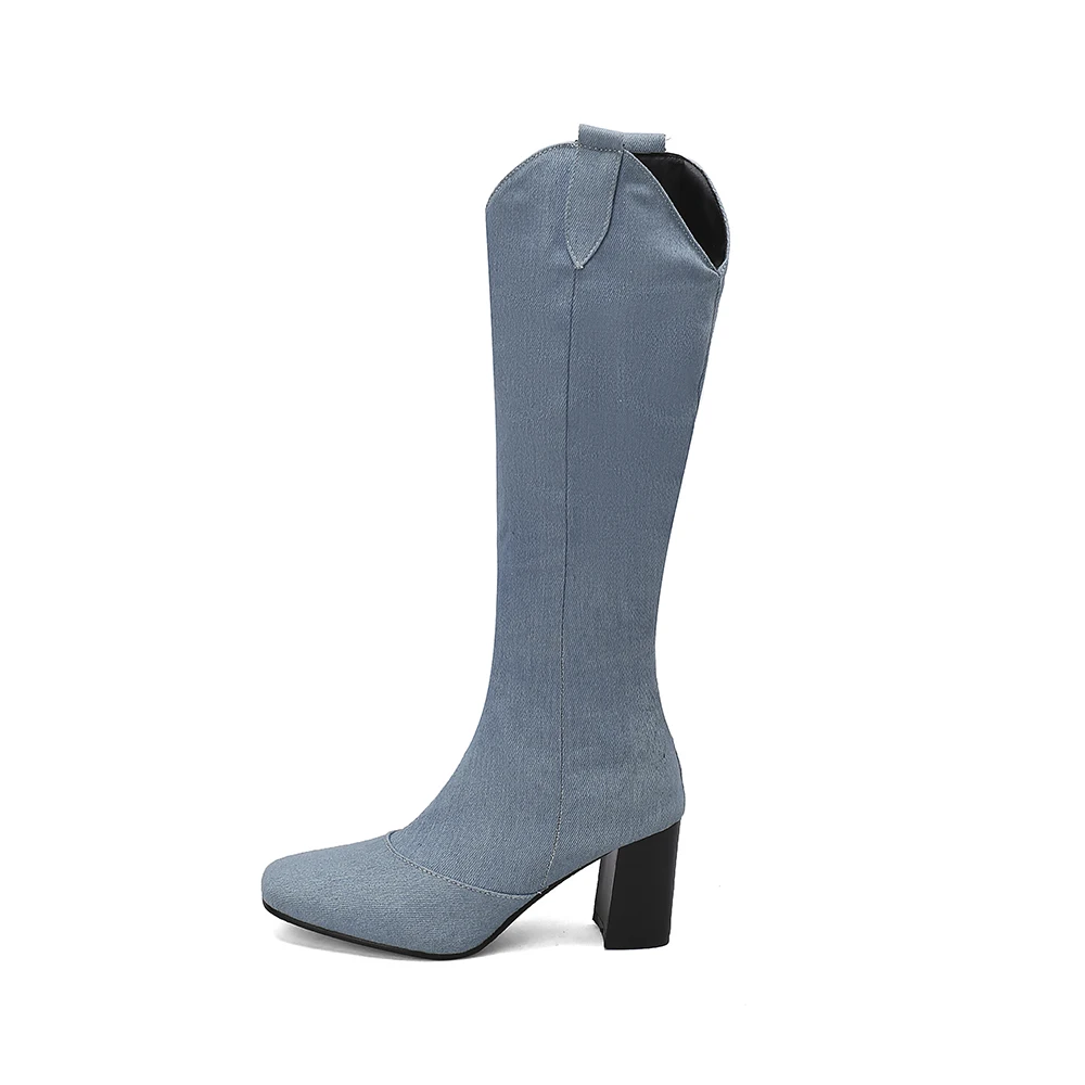 Yeni Kış Siyah Mavi Kadın Diz  - Women'S Shoes In Size 12 incelemesi ve fiyatı