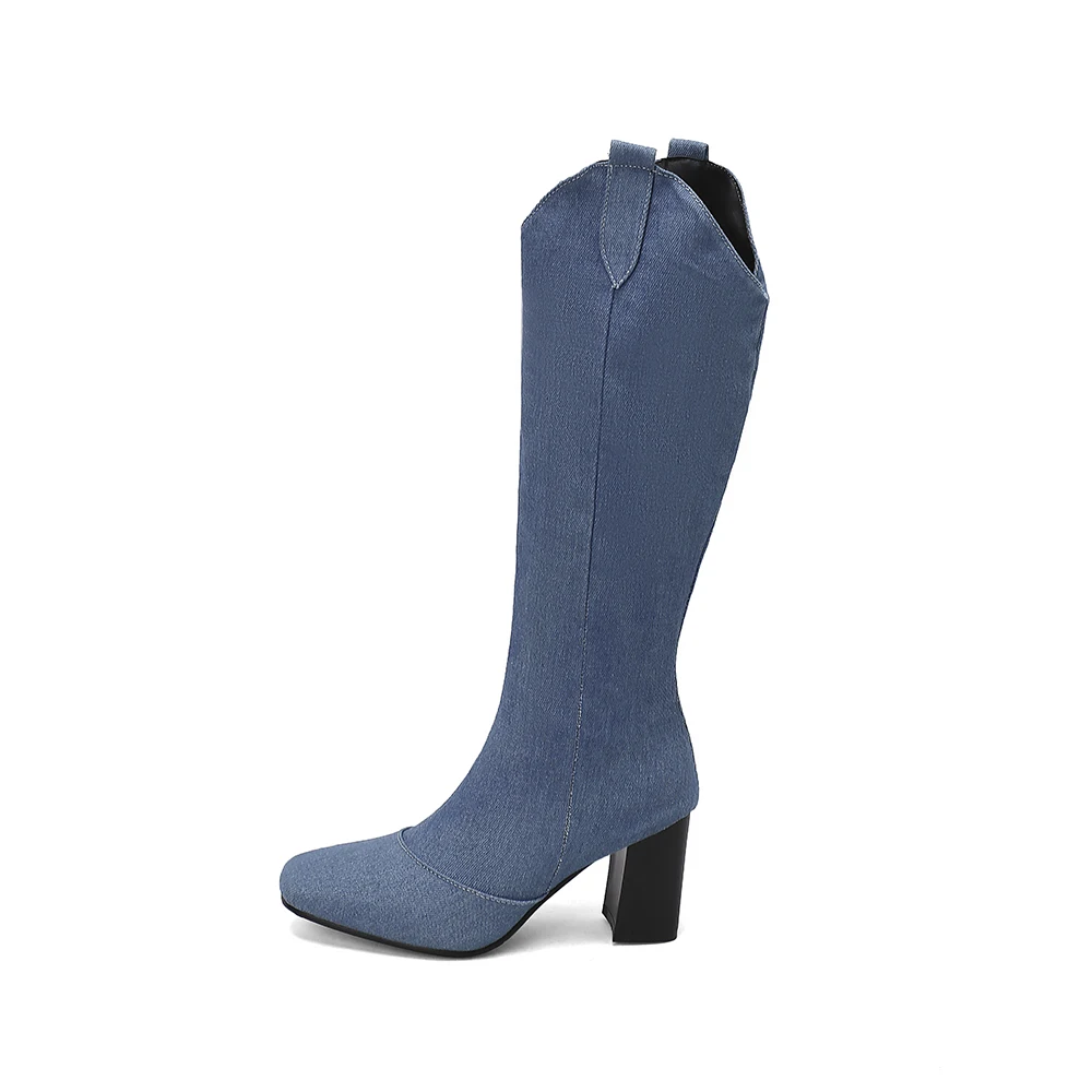 Yeni Kış Siyah Mavi Kadın Diz  - Women'S Shoes In Size 12 incelemesi ve fiyatı