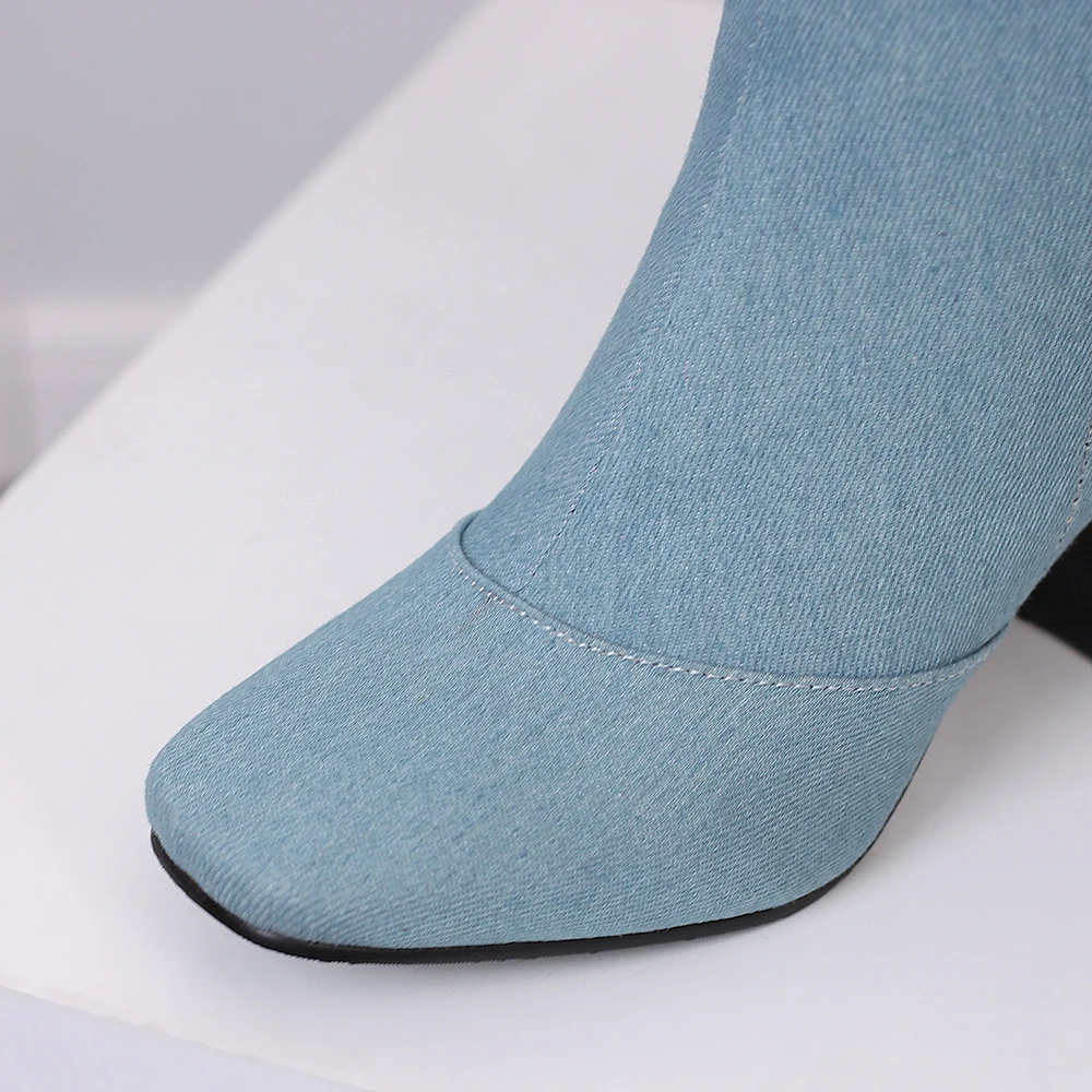 Yeni Kış Siyah Mavi Kadın Diz  - Women'S Shoes In Size 12 incelemesi ve fiyatı