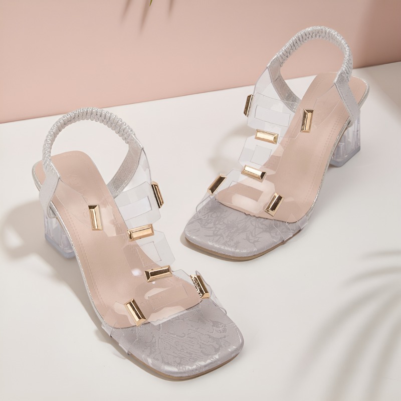 Büyük Beden Basit Şık Blok Top - Clear Strap Heel incelemesi ve fiyatı