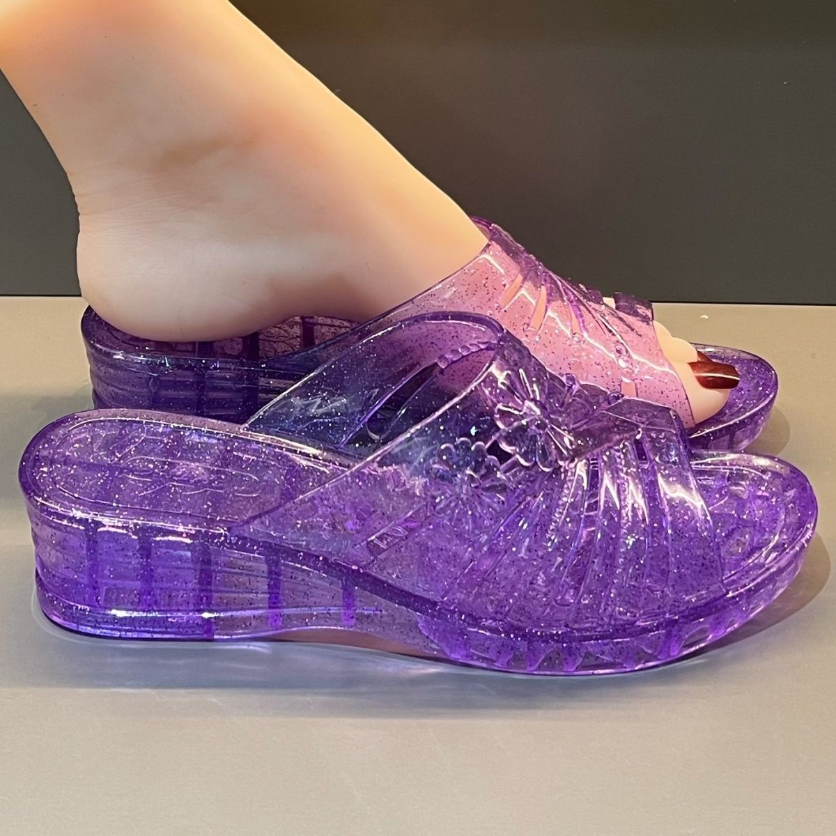 WFashion Mor Simli Jöle Dolgu  - Jelly Sandal Women incelemesi ve fiyatı