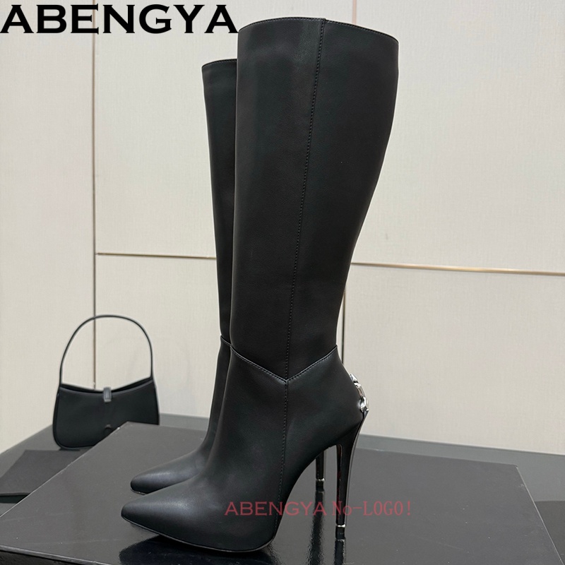 Kadınlar için seksi siyah deri - Knee High Boots Women incelemesi ve fiyatı