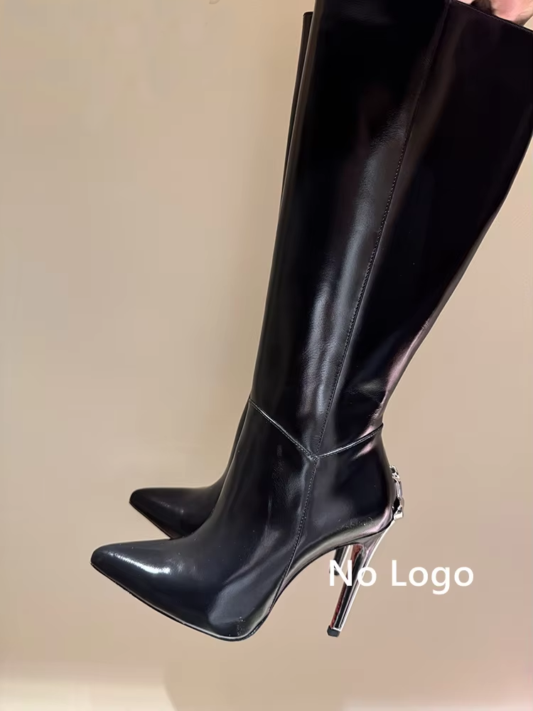 Kadınlar için seksi siyah deri - Knee High Boots Women incelemesi ve fiyatı