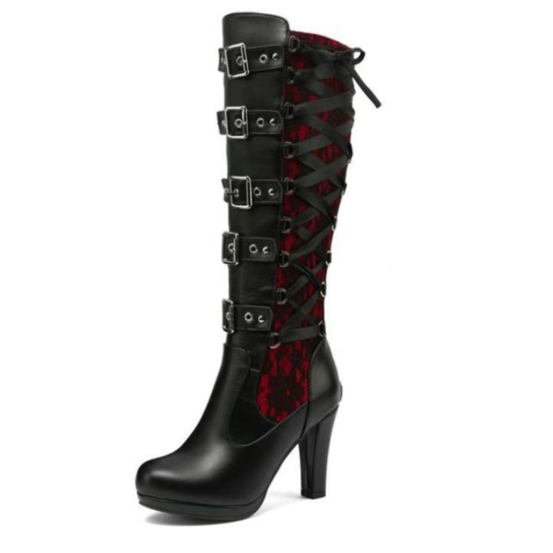 Punk Gotik Tarzı kadın Diz Yük - Knee High Boots Women incelemesi ve fiyatı