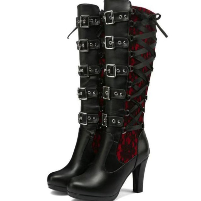 Punk Gotik Tarzı kadın Diz Yük - Knee High Boots Women incelemesi ve fiyatı