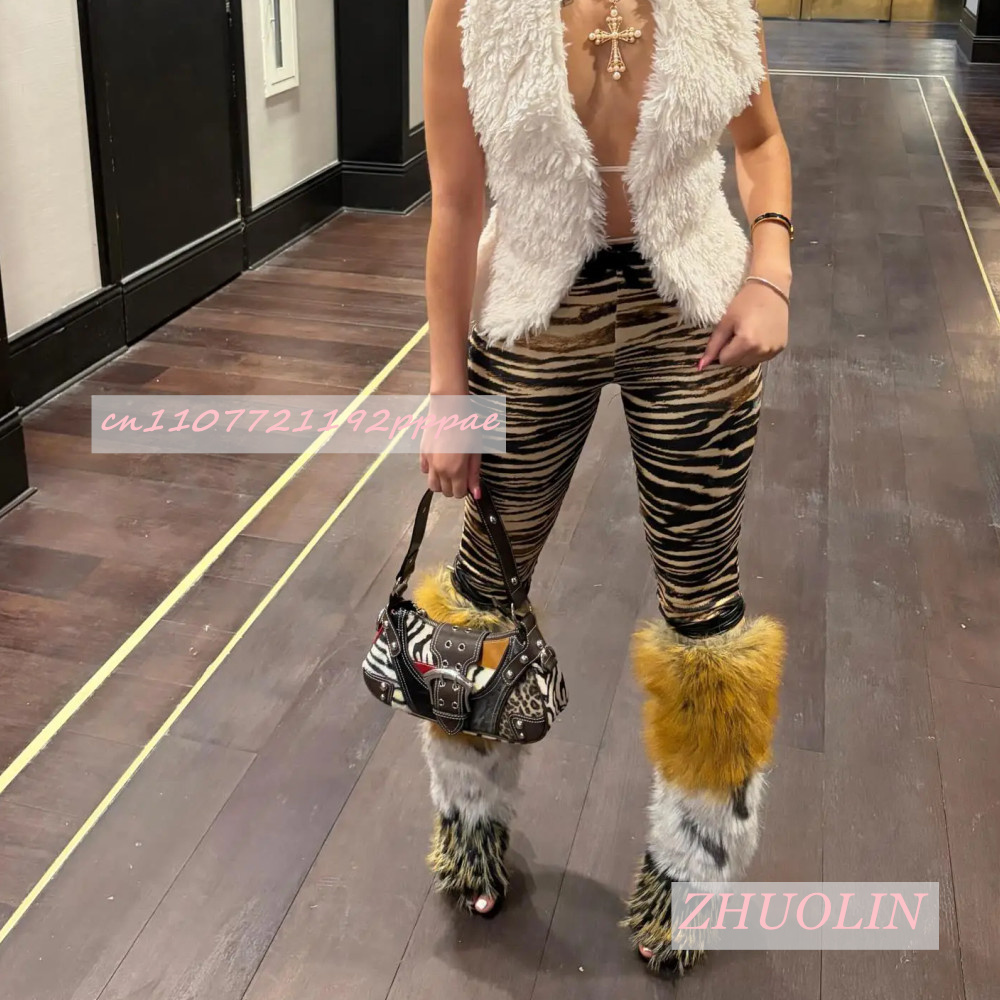 Yaz Retro Peluş Burnu açık San - Knee High Boots Women incelemesi ve fiyatı