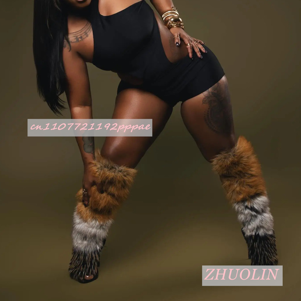 Yaz Retro Peluş Burnu açık San - Knee High Boots Women incelemesi ve fiyatı