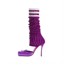 Butterfly-Kont Kare Burunlu Di - Knee High Boots Women incelemesi ve fiyatı